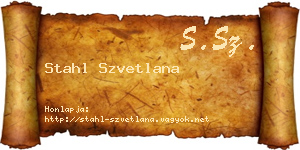 Stahl Szvetlana névjegykártya